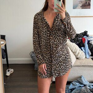 Cheetah Print Shirt Dress